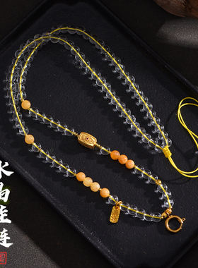 泰国佛牌唐卡翡翠蜜蜡毛衣链