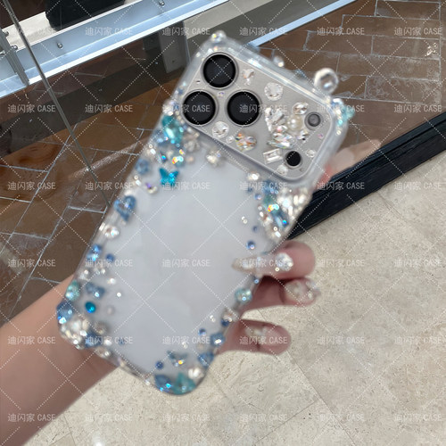 适用苹果iPhone18ProMax透明高级水钻手机壳17Pro满钻奢华16Plus硬套15max高级14奢华壳防摔定制甜美