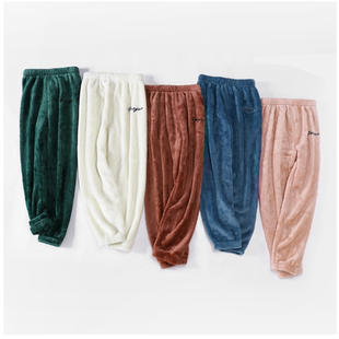 童装2025儿童睡裤加绒男女童暖暖裤秋冬宝宝家居保暖珊瑚绒打底裤