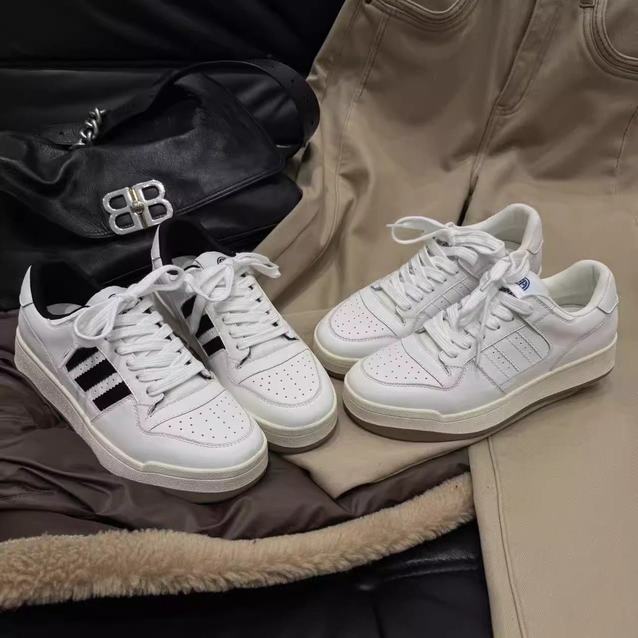 港风复古运动鞋板鞋女2026新款春季透气休闲小白鞋ins百搭德训鞋