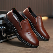 商务工作低帮一脚蹬防滑开车鞋 皮鞋 正装 冷粘休闲男士 新款 男式