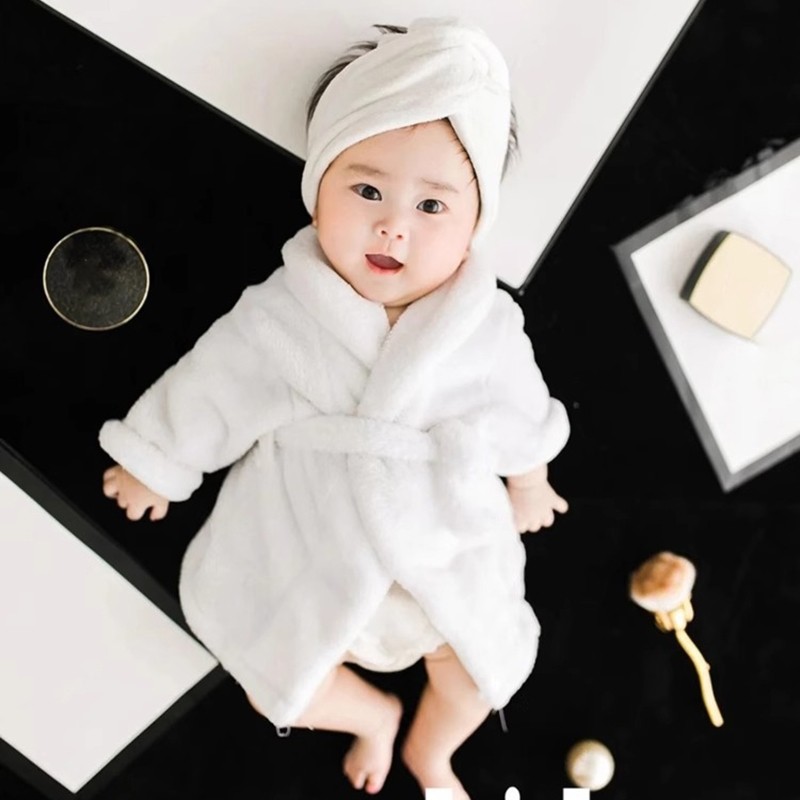 新款影楼婴儿拍照浴袍满月百天宝宝摄影写真服装男女童拍照摄影服