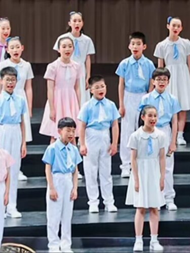 新款儿童合唱服演出服女童舞蹈大合唱团中小学生爱国朗诵表演服装