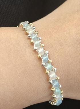 淡雅手工串珠day材料包大小可调节人造水晶介意勿拍包邮