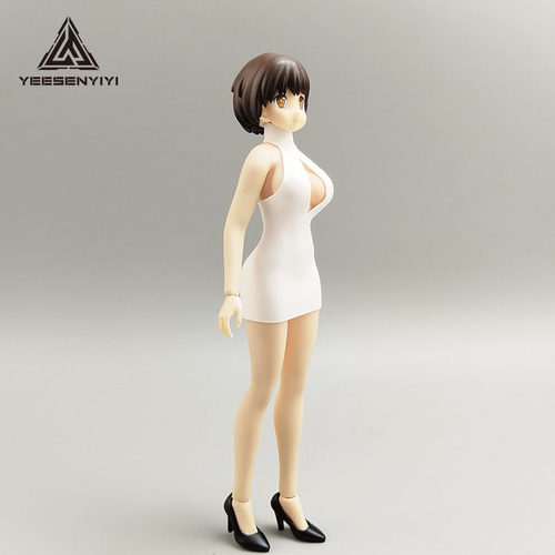 6寸兵人露胸高领短裙1/12BJD衣服12分娃娃服装适配机娘SHF TBL