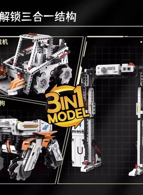 恺宇K96136机械狗编程机器多变战斗狗电动遥控拼装积木男