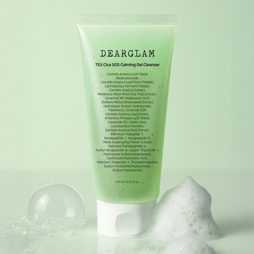 韩国DEARGLAM积雪草SOS凝胶洗面奶镇定温和清洁控油舒缓保湿150ml