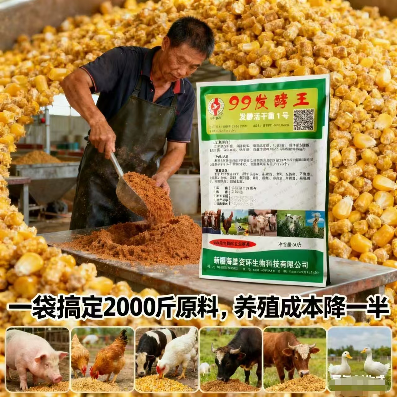 发酵粉发酵豆渣酒糟剩饭剩菜油渣