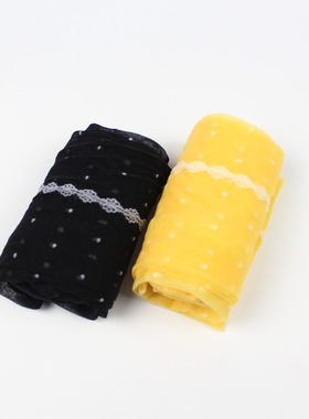 黑色 黄色提花白色点点竖条蕾丝30D珠光夏季透肉薄款彩色丝袜连裤