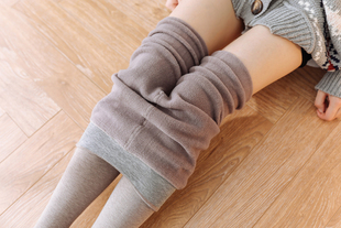 秋冬款加绒加厚羊绒毛棉表层显瘦保暖一体连裤袜250g脚尖加固