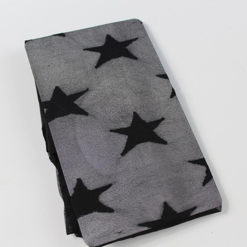 黑色五角星包芯丝连裤袜