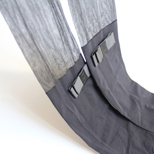 日系JK上黑下黑假高筒假过膝蝴蝶结15D+80D天鹅绒学院风连裤袜