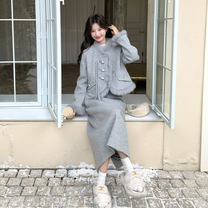 数据好90绒羽绒服毛呢套装2C018-5588-P325-K488,女装套装/套裙,2C018