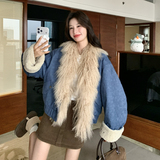 冬季新款水洗牛仔毛毛大衣2C018-9621-P230-K348，女装皮草，2C018