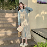 春款甜美森系蕾丝罩衫衬衫连衣裙两件套2C018-8902-P175-K248，女装套装/套裙，2C018