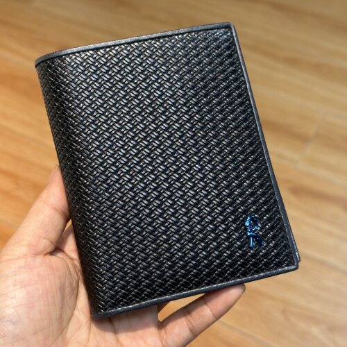 撤柜品牌男士竖款短款钱包进口头层牛皮柔软舒适包装盒R96