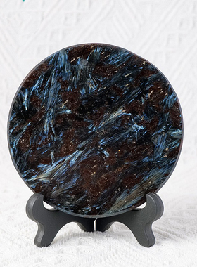 跨境天然水晶烟花石圆片摆件水晶原石打磨切片摆件家居装饰