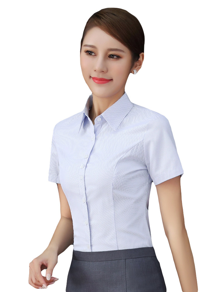PROFESSIONAL SUIT WOMENS SHORT SLEEVE STRIPED SUMMER HOTEL RECEPTION WORK CLOTHES FASHIONABLE TEMPERAMENT BUSINESS  S DRESS