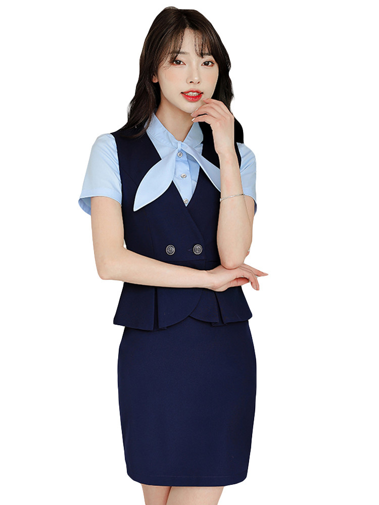 HIGH-END PROFESSIONAL SUITS WOMENS SPRING AND AUTUMN TEMPERAMENT FORMAL WEAR HOTEL FRONT DESK OVERALLS SKIRTS BEAUTY SALONS JEWELRY OVERALLS FASHION