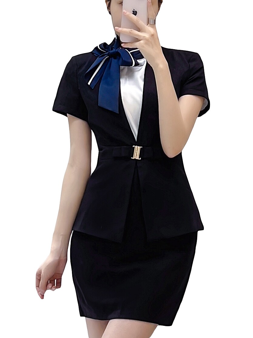 JEWELRY STORE WORK CLOTHES GODDESS FAN SUMMER SHORT BLACK SUIT HIGH-END TEMPERAMENT BEAUTY SALON PROFESSIONAL SUIT SKIRT OL