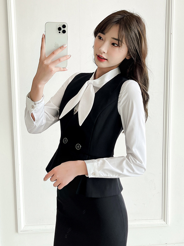 HIGH-END PROFESSIONAL SUITS WOMENS SPRING AND AUTUMN TEMPERAMENT FORMAL WEAR HOTEL FRONT DESK OVERALLS SKIRTS BEAUTY SALONS JEWELRY OVERALLS FASHION