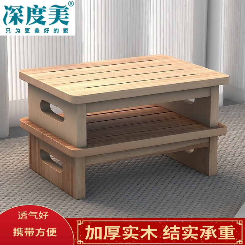 实木小凳子家用客厅换鞋凳门口板凳脚踏凳洗衣机垫高木头长方矮凳