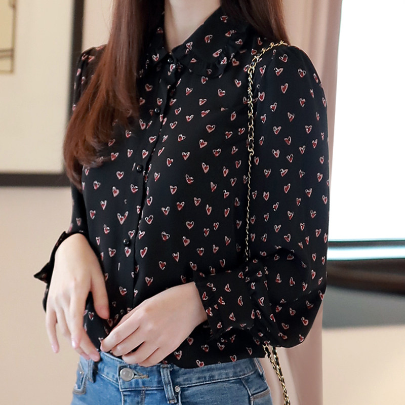 黑色加绒打底衫女秋冬修身2020新款雪纺衬衫长袖加厚气质内搭小衫