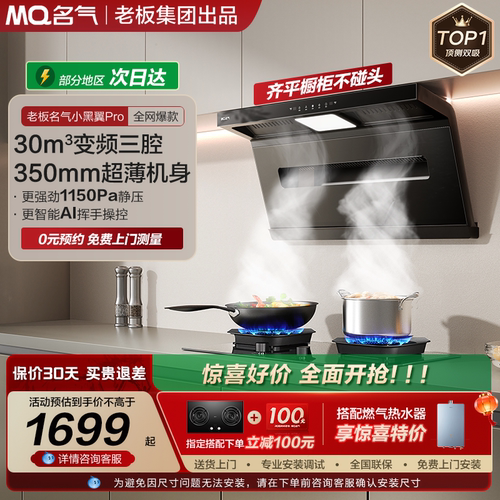 名气小黑翼Pro顶侧油烟机自旋洗