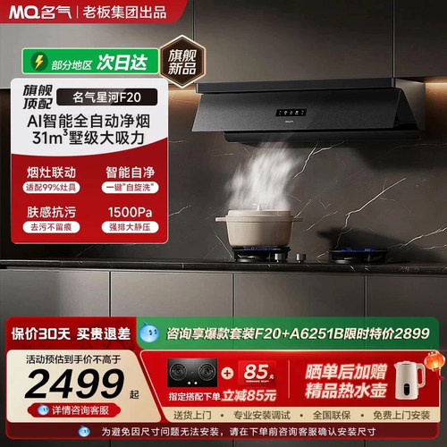 名气旗舰温感联动抽吸油烟机