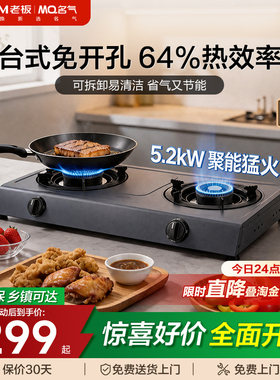 名气台式燃气灶家用双灶煤气灶天然气液化气灶台老板出品6010G/X2