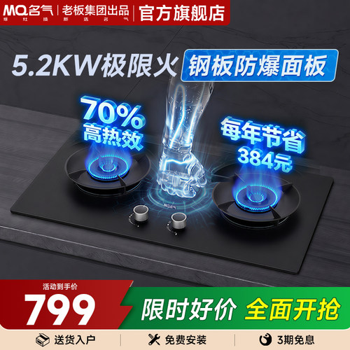 【防爆灶】名气天然气防爆燃气灶家用双灶煤气灶台老板出品6310G