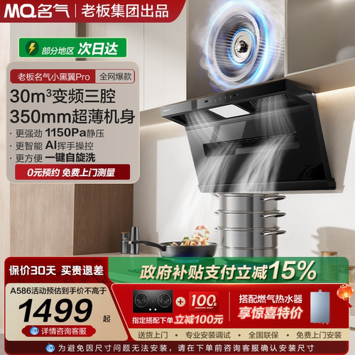 老板名气小黑翼吸油烟机A586