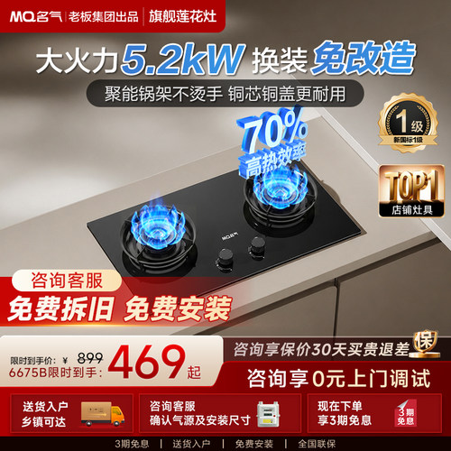 老板名气大火力莲花灶6675燃气灶