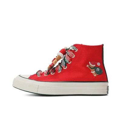 Converse匡威1970s红绿男女鞋圣诞雪人刺绣高帮帆布鞋A12454C