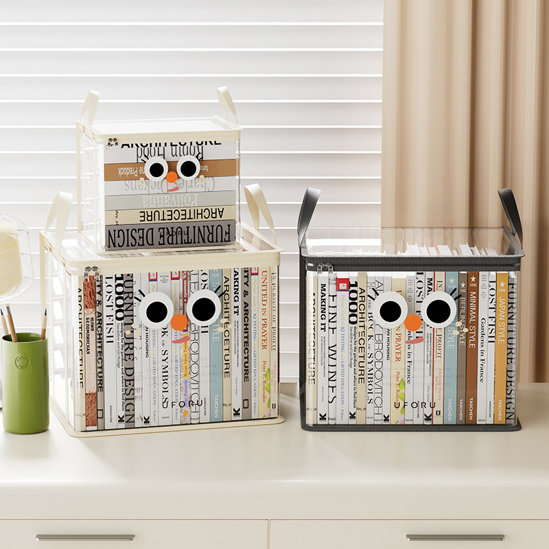 学生书本收纳袋大容量可折叠手提收纳箱透明防尘防水书籍收纳箱