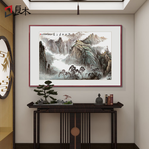 江山如此多娇山水画国画玄关挂画