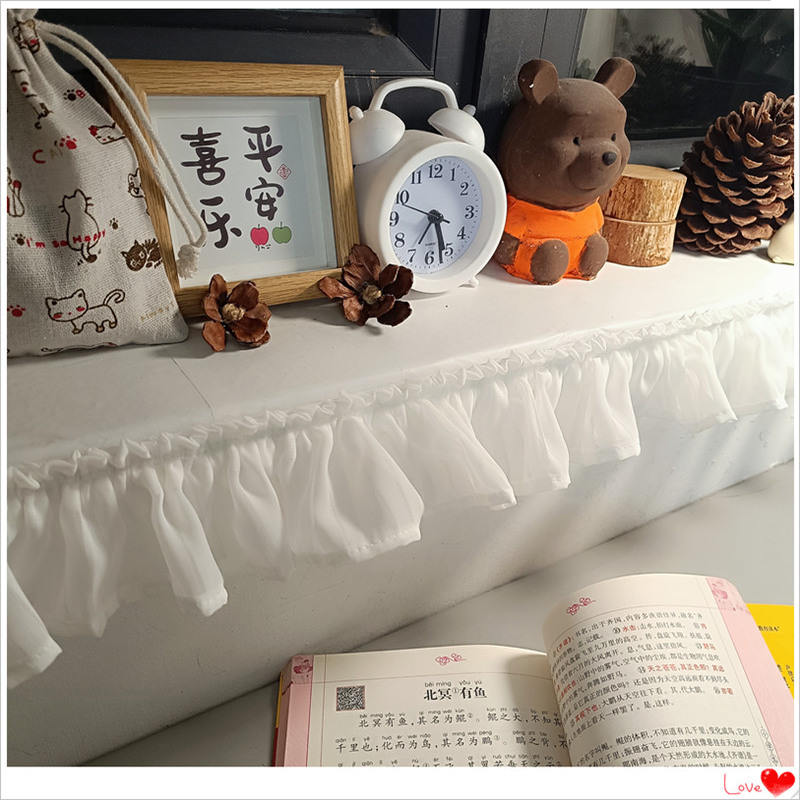 定制装饰花边小短帘自粘魔术贴