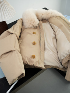 外套9921 防风防水真狐狸毛领羽绒服女90白鸭绒短款 2025年冬季 新款