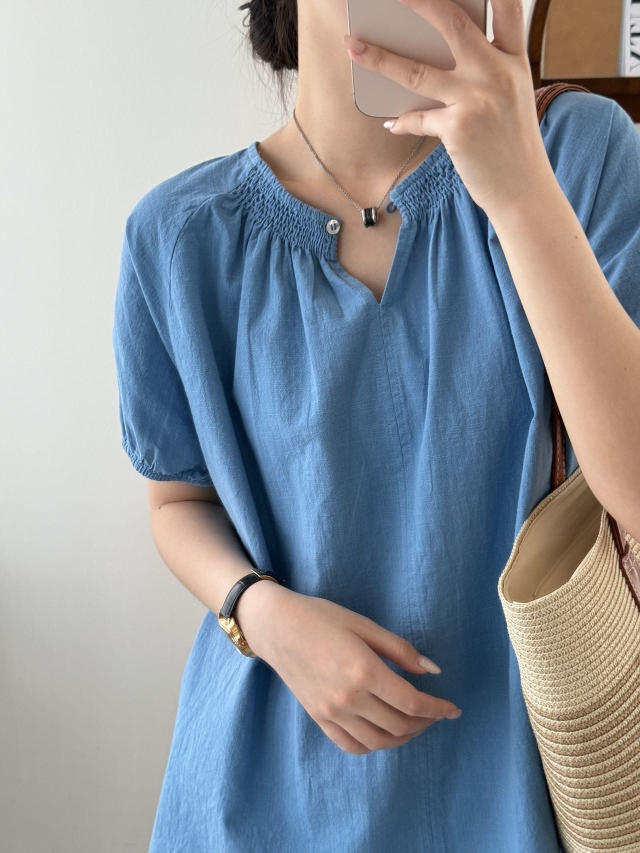 100纯棉复古文艺范减龄娃娃衫上衣女宽松显瘦百搭灯笼袖衬衫2866