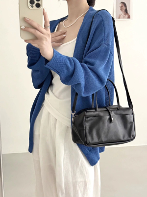 显白克莱因蓝轻薄防晒针织开衫女2026春夏新款慵懒风宽松上衣1353