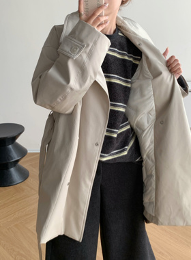 又飒又暖短款风衣羽绒服女oversize宽松显瘦保暖外套羽绒服冬9660