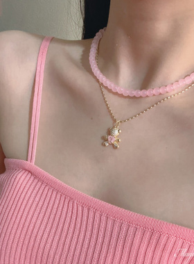 可自由搭配项链可爱小熊吊坠