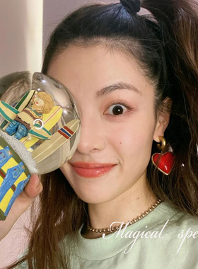 物种 钟楚曦同款心形耳环简约复古做旧红色爱心吊坠港风夸张耳夹