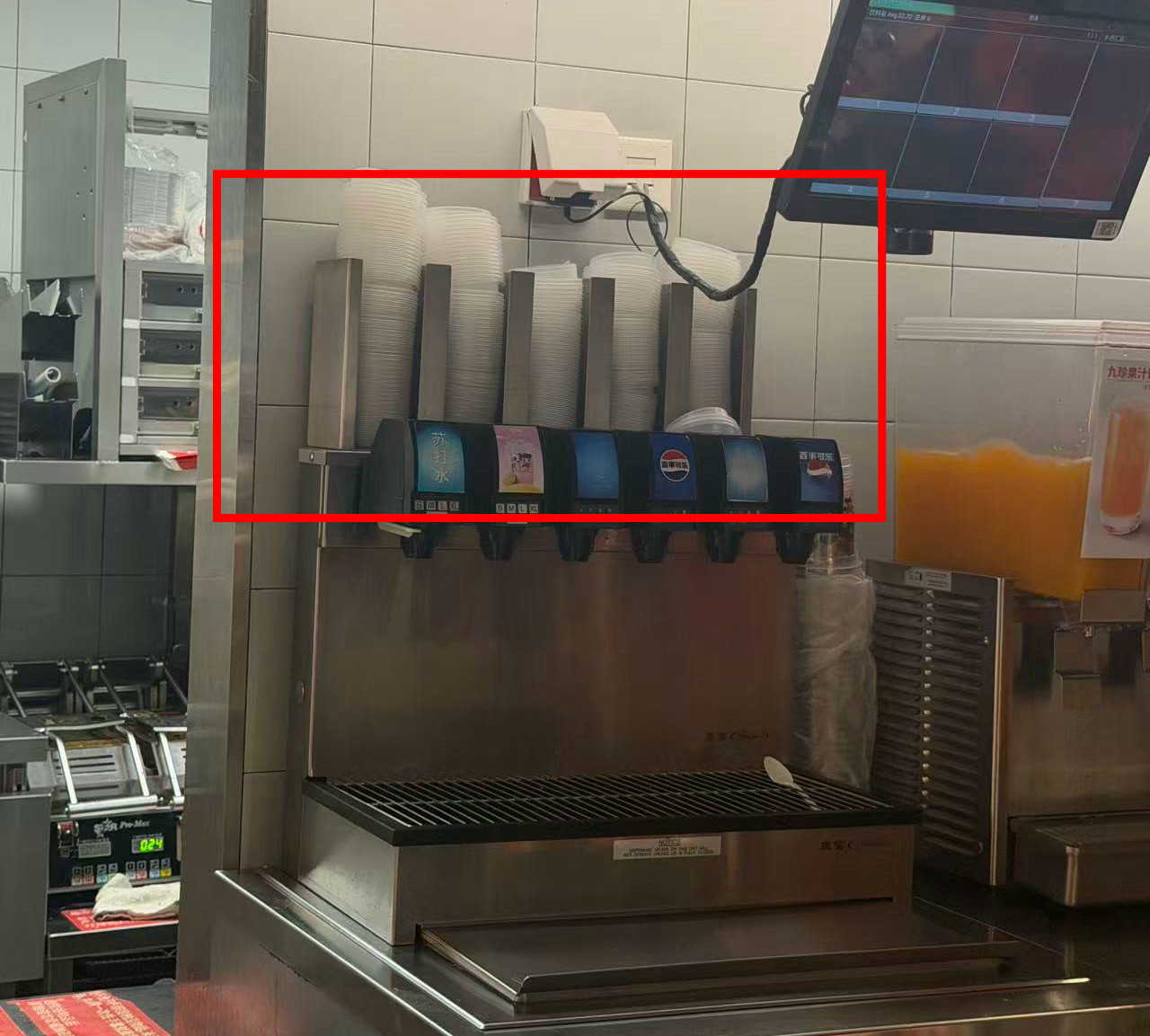 快餐店汽水机竖版杯盖架凯峰杯盖收纳架定位工具支持定制