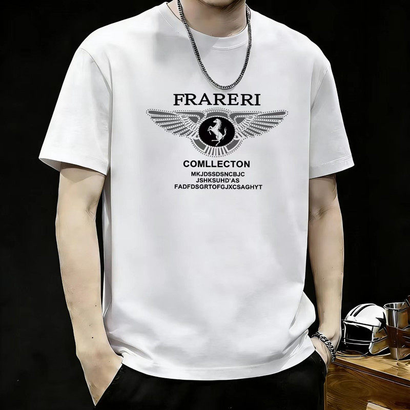 纯棉欧美青年夏季新款男士短袖T恤帅气圆领休闲潮流运动百搭上衣