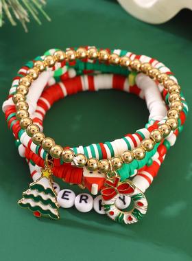 跨境新品欧美套装圣诞节手串手链