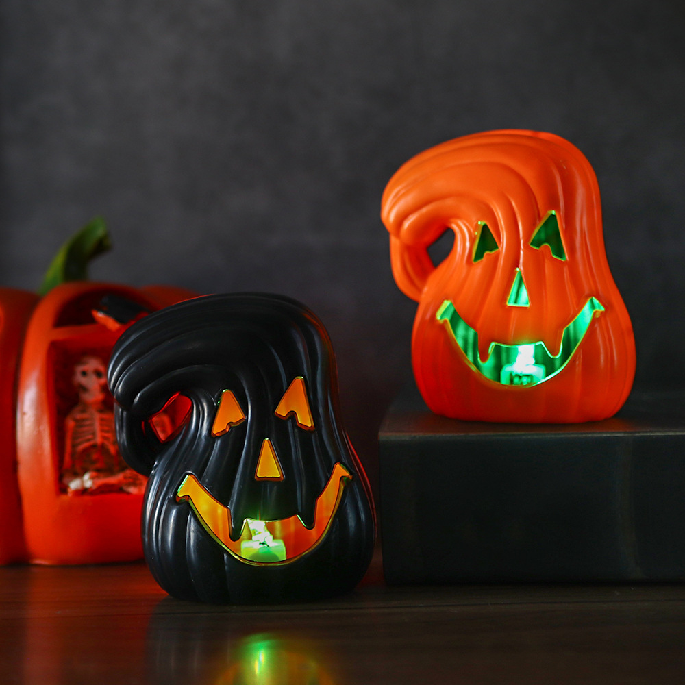 Halloween ghost prop table with tilting pumpkin night light