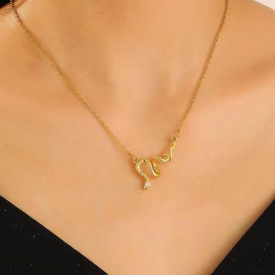 ins新款男士个性气质蛇形项链