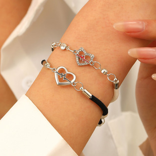 heartbeat Signal bracelet couple pair of woven bracelets手链