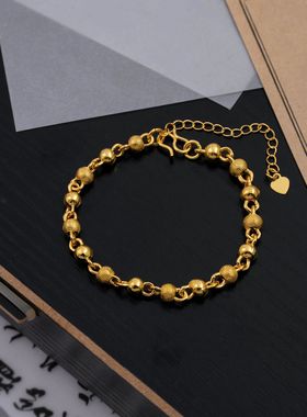 跨境简约实心圆珠吊坠手链